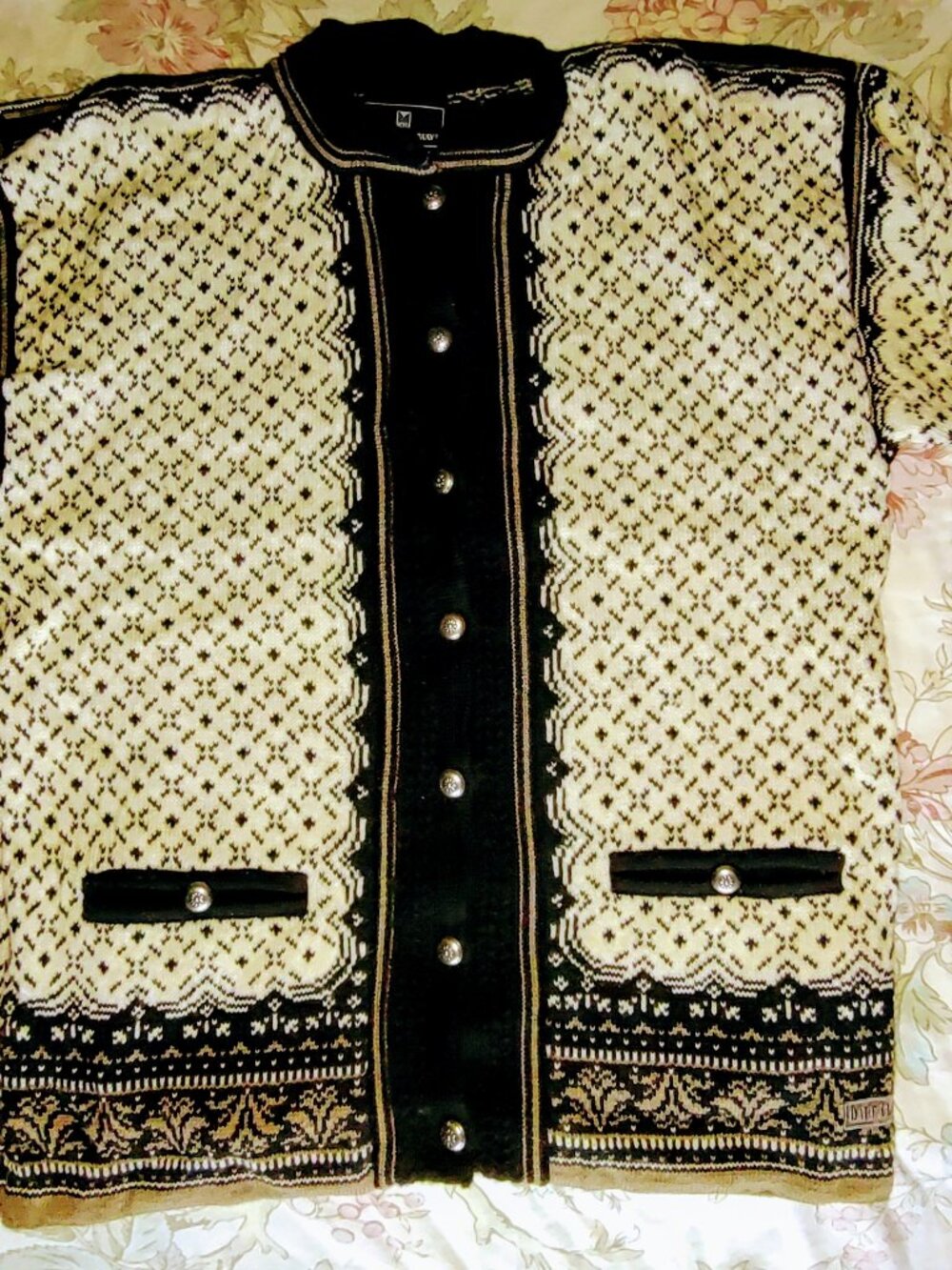 Vintage 90s DALE OF NORWAY Cardigan Sweater Jacket Women's L Fair Isle Wool